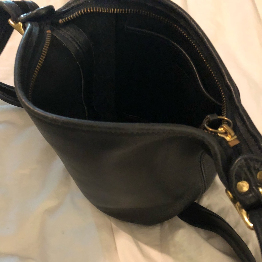 Coach leather bucket bag black